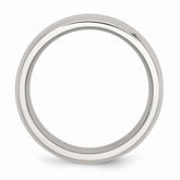 Sophia Jewelers Polished Stainless Steel and Wood Enamel 8mm Comfort Fit Wedding Band